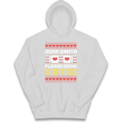 Dear Santa Please Bring Coffee kids hoodie