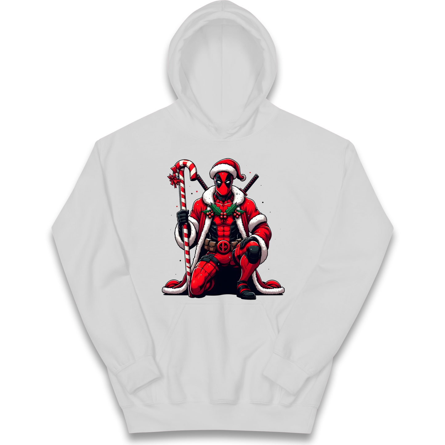 DeadPool Candy Cane Santa kids hoodie
