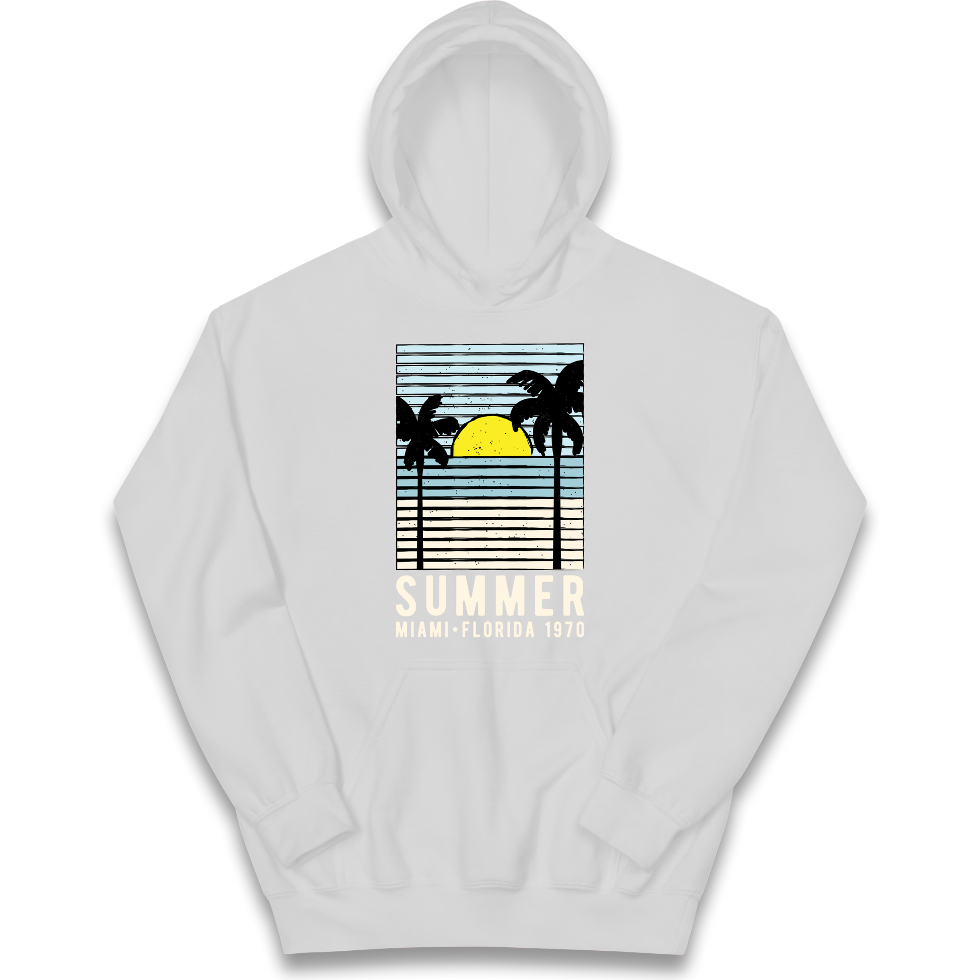 Summer Miami Florida 1970 kids hoodie
