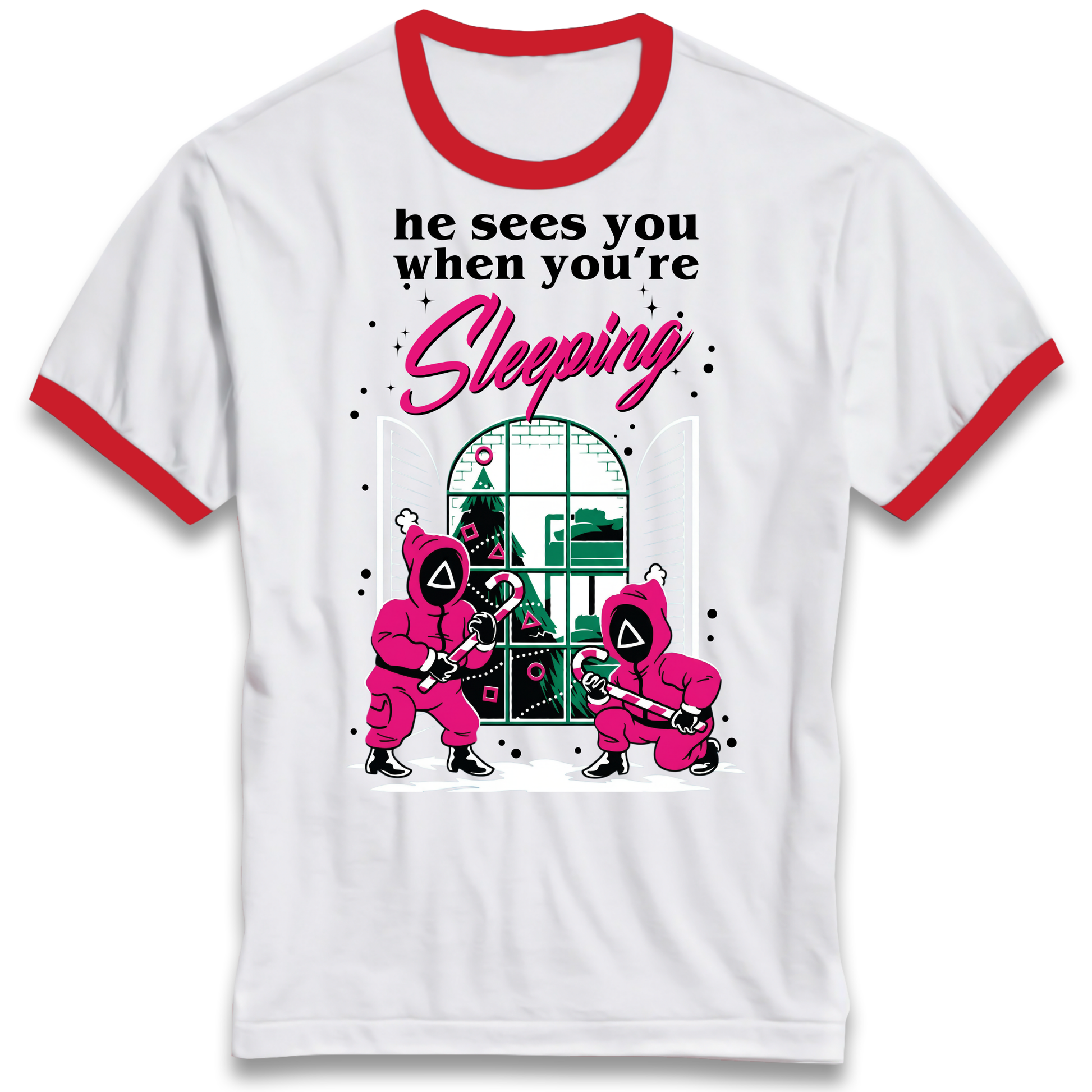 Squid Games Xmas Ringer T Shirt