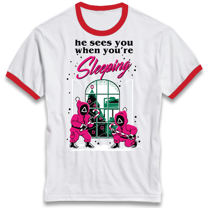 Squid Games Xmas Ringer T Shirt