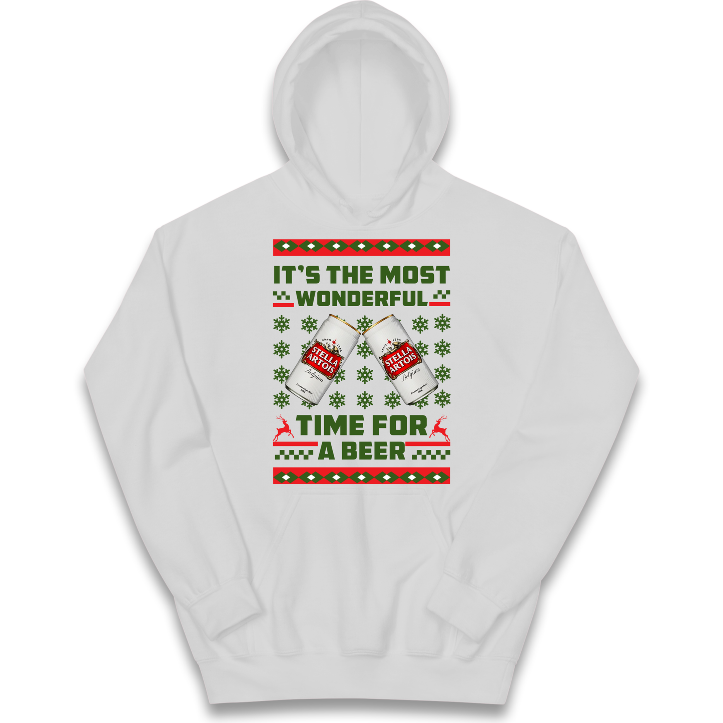 Its The Most Wonderful Time for A Beer Stella Christmas kids hoodie