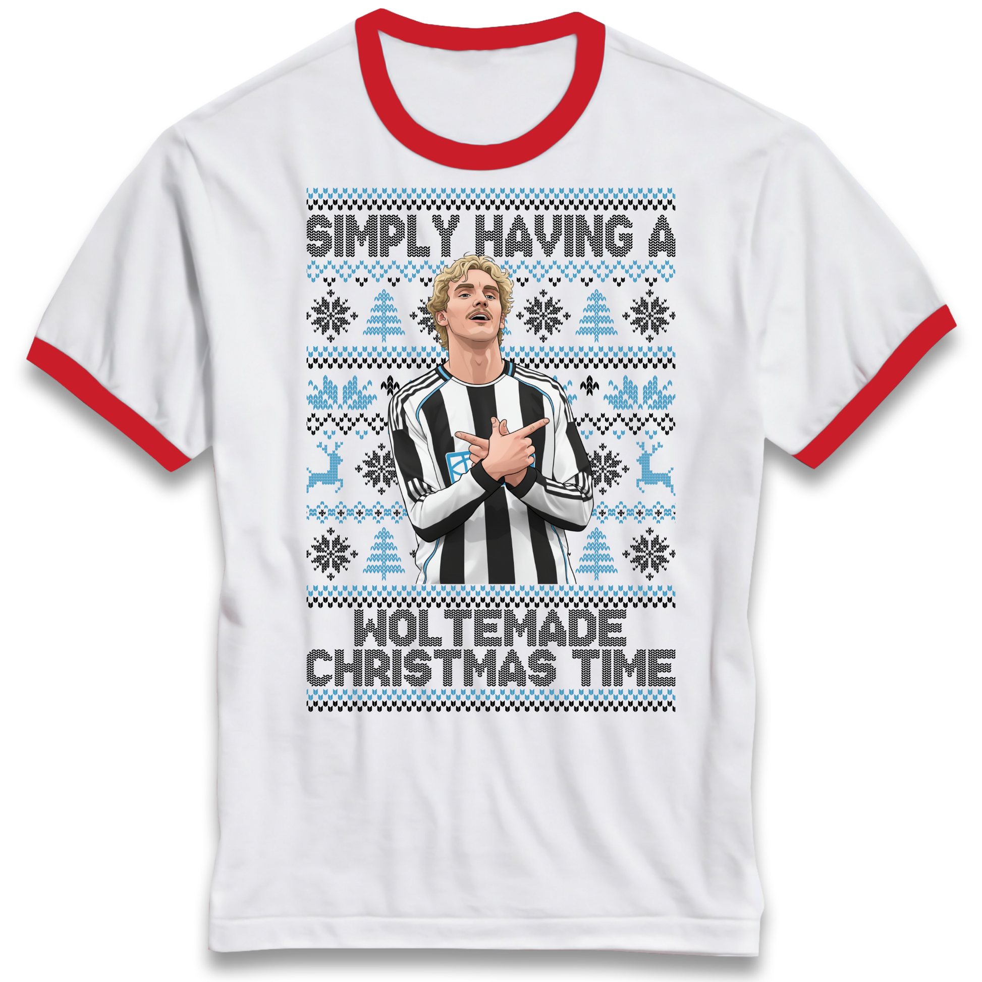 Newcastle united Christmas Ringer T Shirt