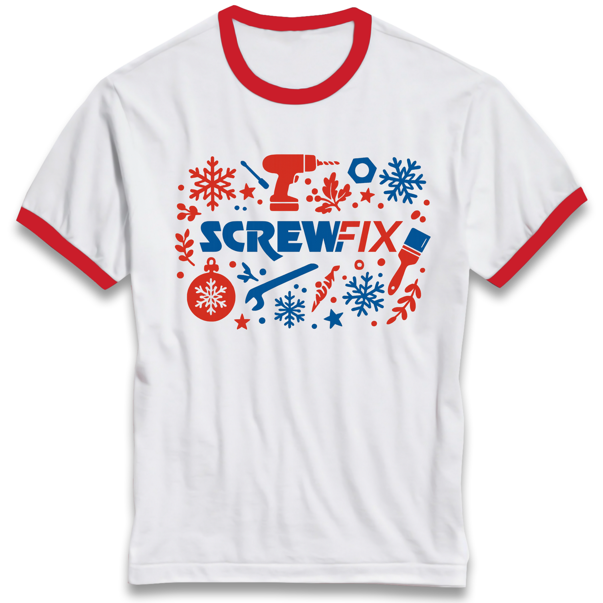 Screwfix Christmas Ringer T Shirt
