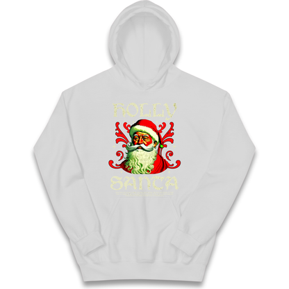Holly Santa Christmas kids hoodie