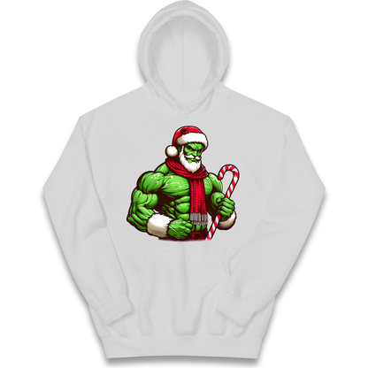 The Hulk Candy Cane Santa kids hoodie