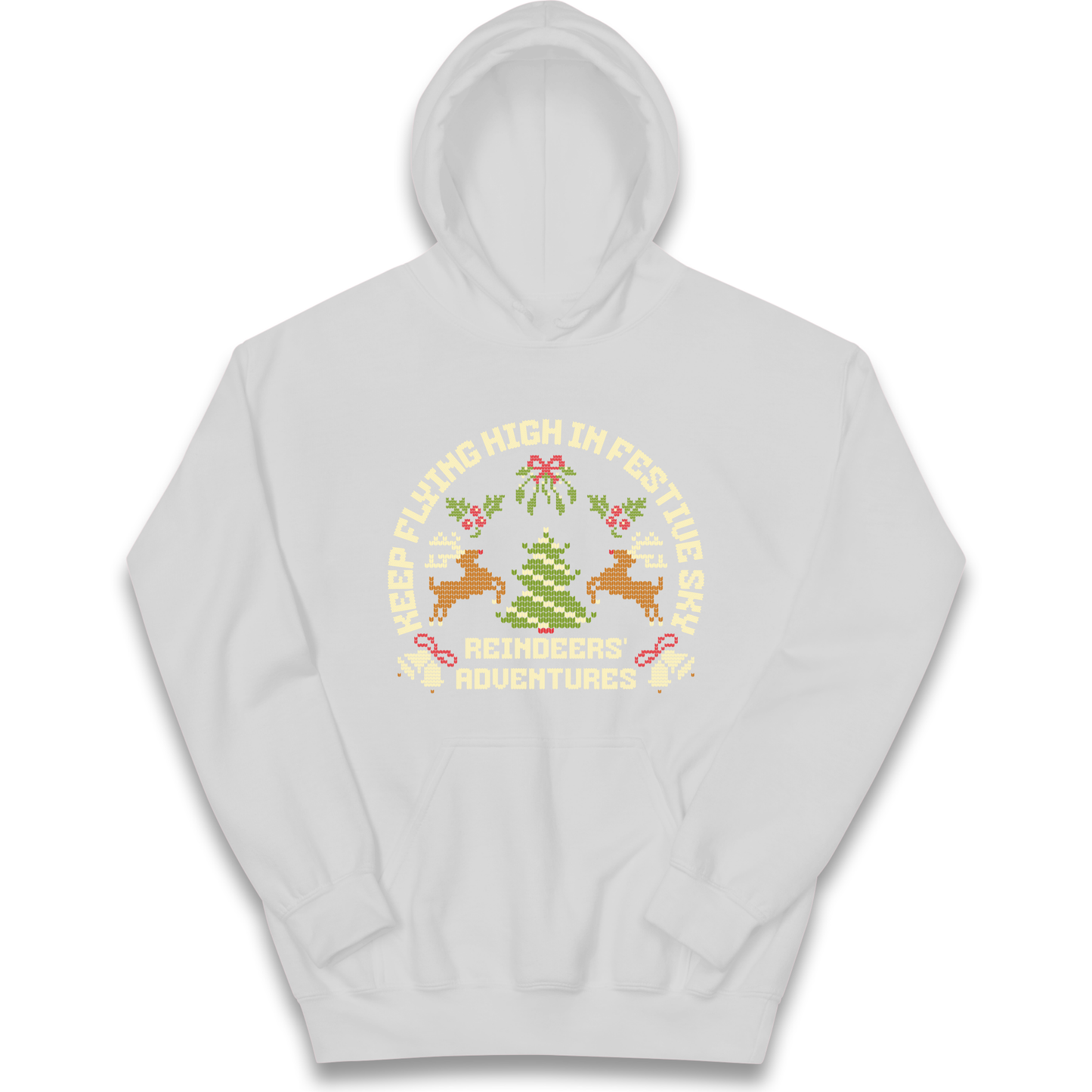 Keep Flying High In Festive Sky Christmas kids hoodie