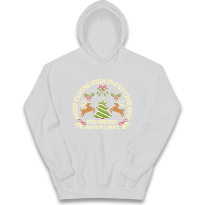 Keep Flying High In Festive Sky Christmas kids hoodie