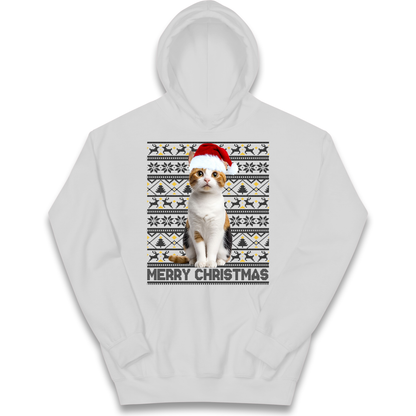 Merry Christmas Cat kids hoodie