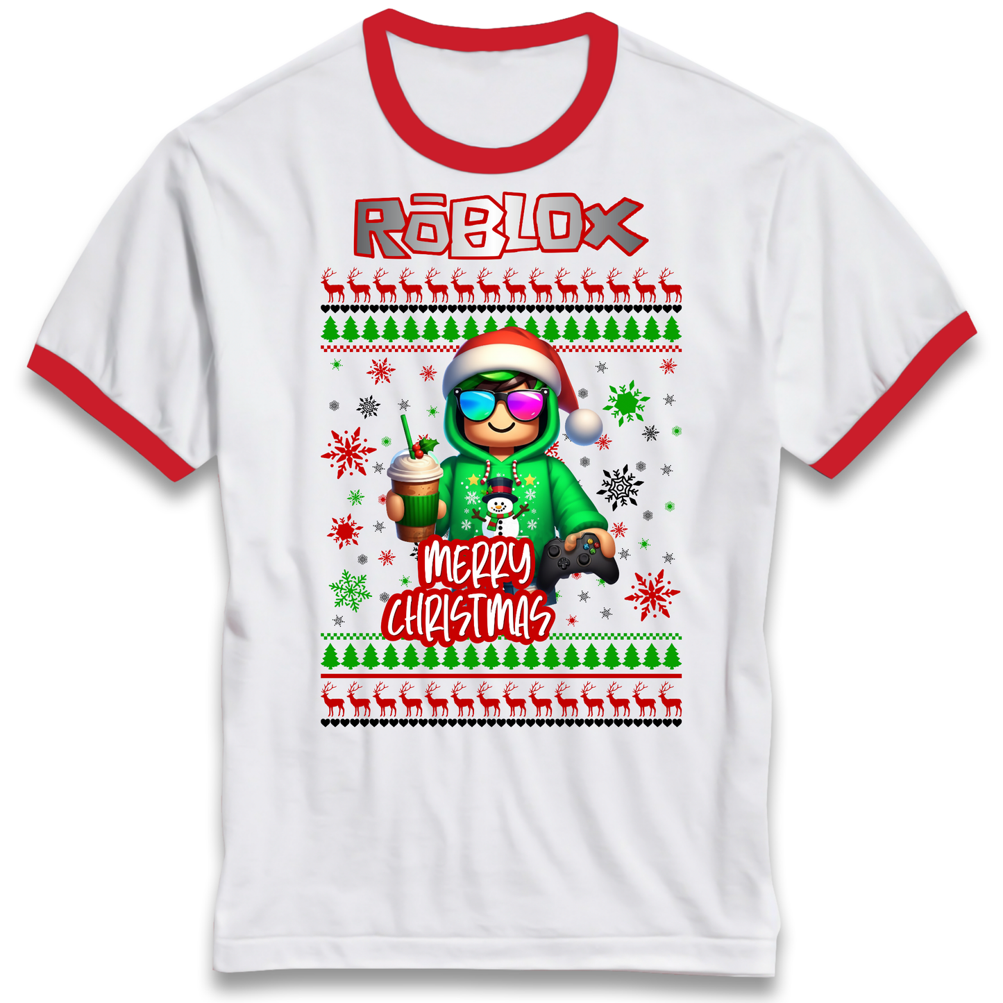 Roblox Merry Christmas Ringer T Shirt