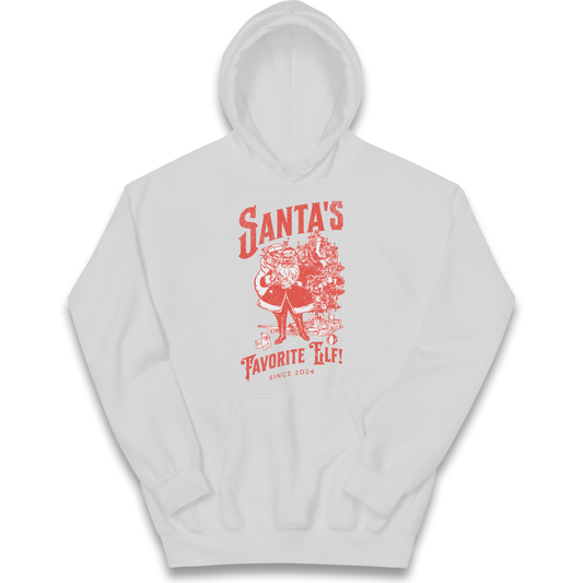 Santas Favourite Elf Christmas kids hoodie