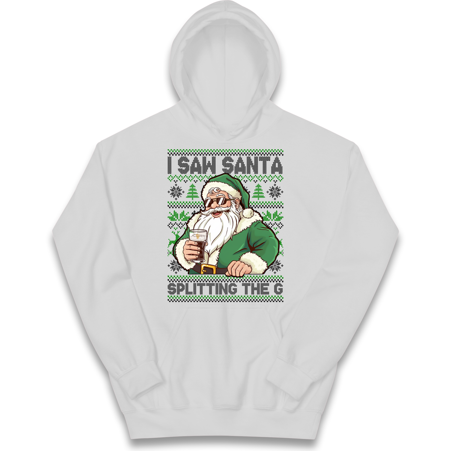 Santa Splitting The G Kids Hoodie
