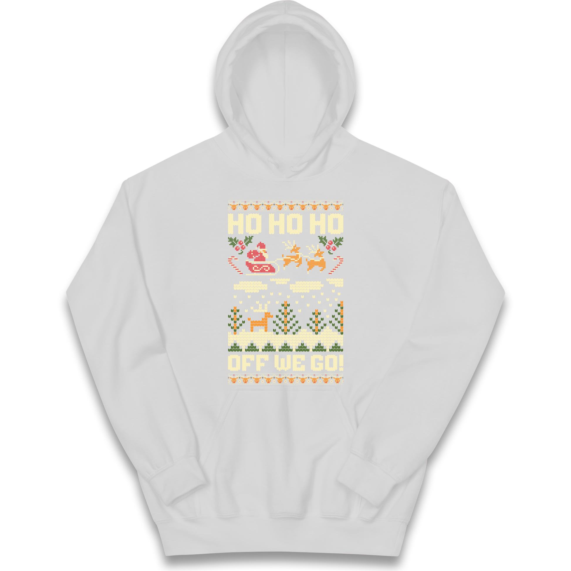 Have Yourself a HO HO HO Off we Go Christmas kids hoodie