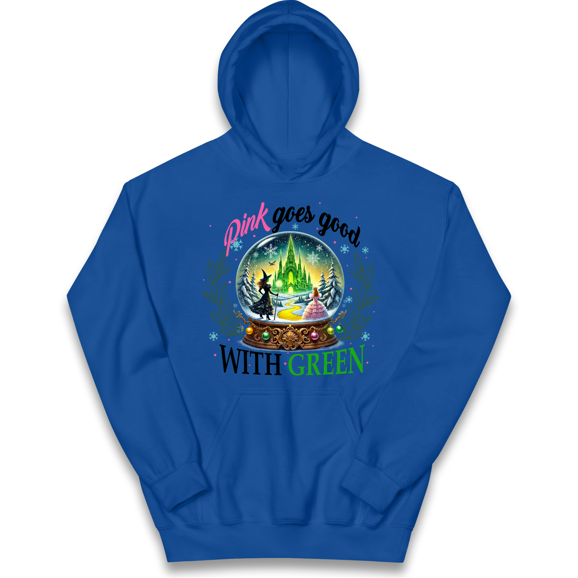 Wicked Pink Goes Good With Green Kids Hoodie