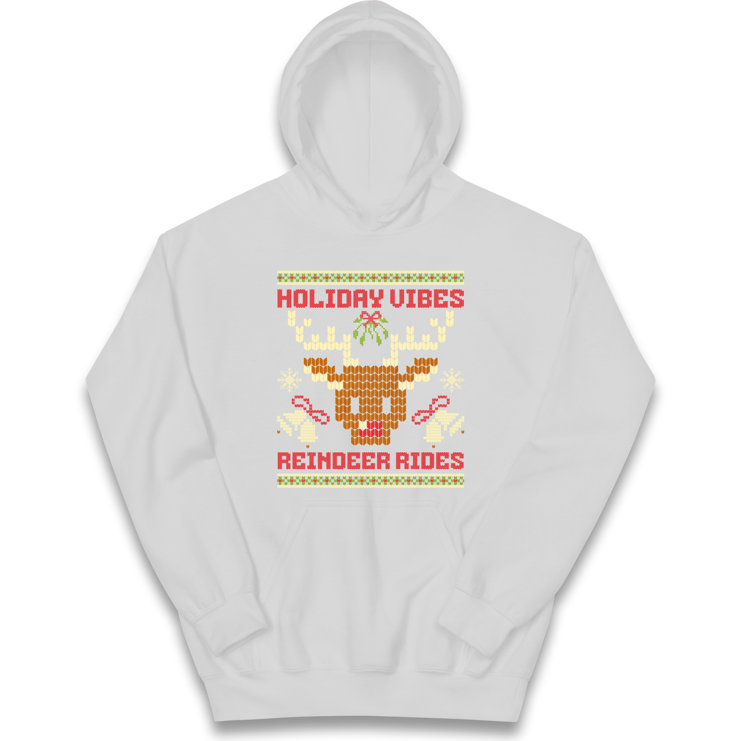 Holiday Vibes Reindeer Rides Christmas kids hoodie