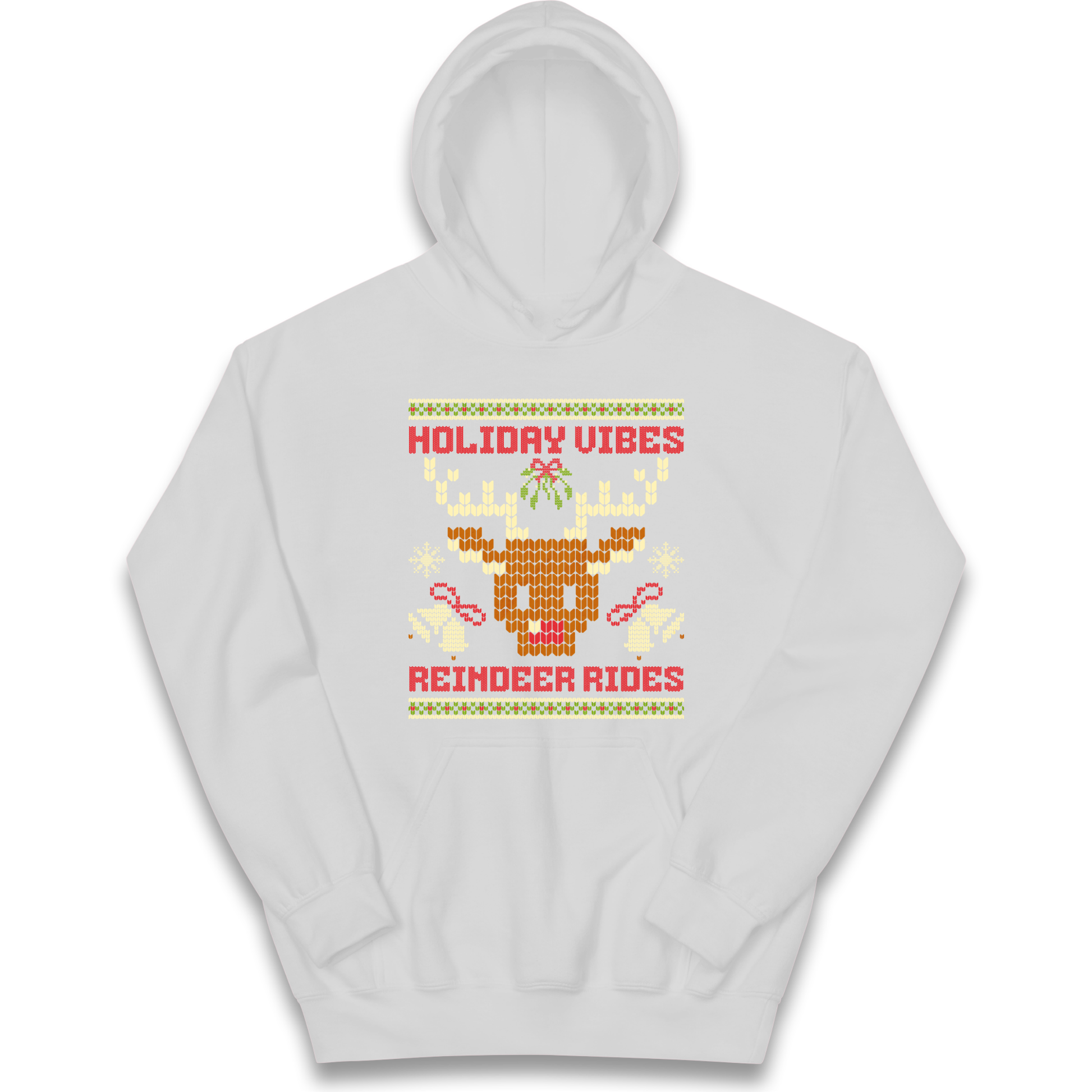Holiday Vibes Reindeer Rides Christmas kids hoodie