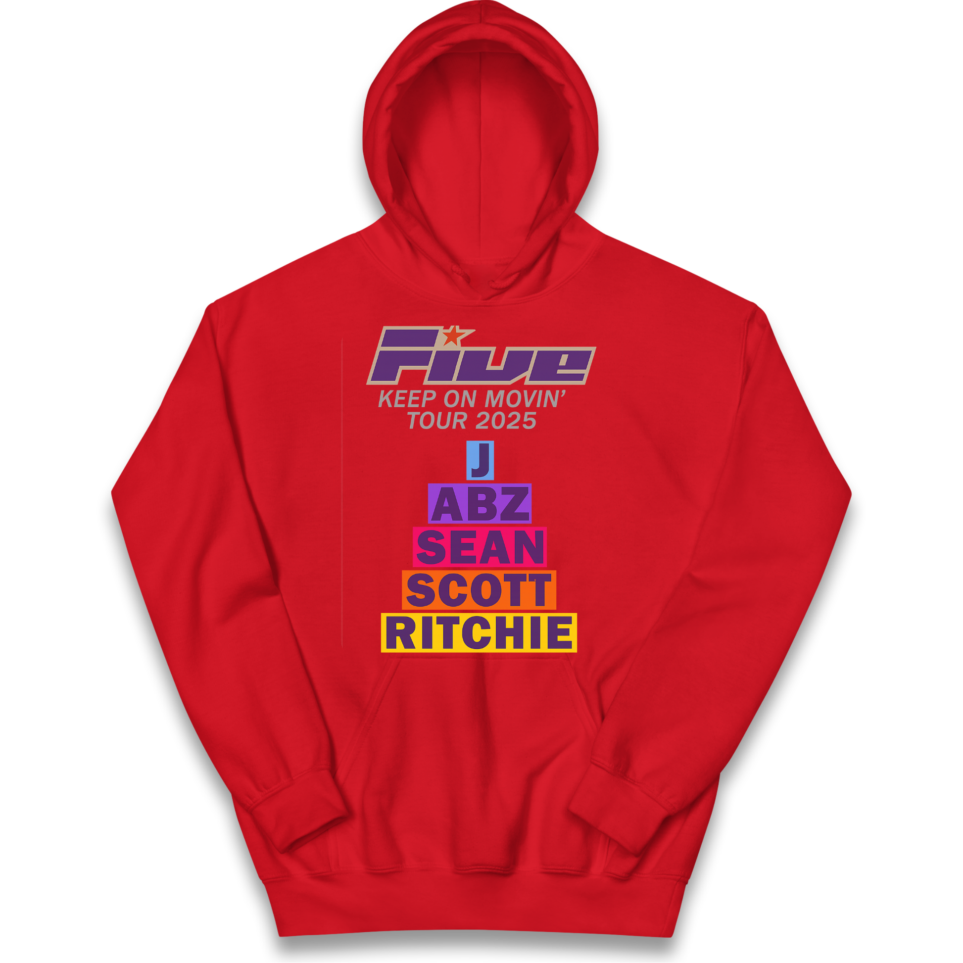 Five Keep On Movin' Tour 2025 kids hoodie