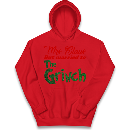 Mrs Claus But Married To The Grinch Christmas kids hoodie