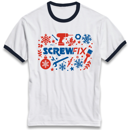 Screwfix Christmas Ringer T Shirt