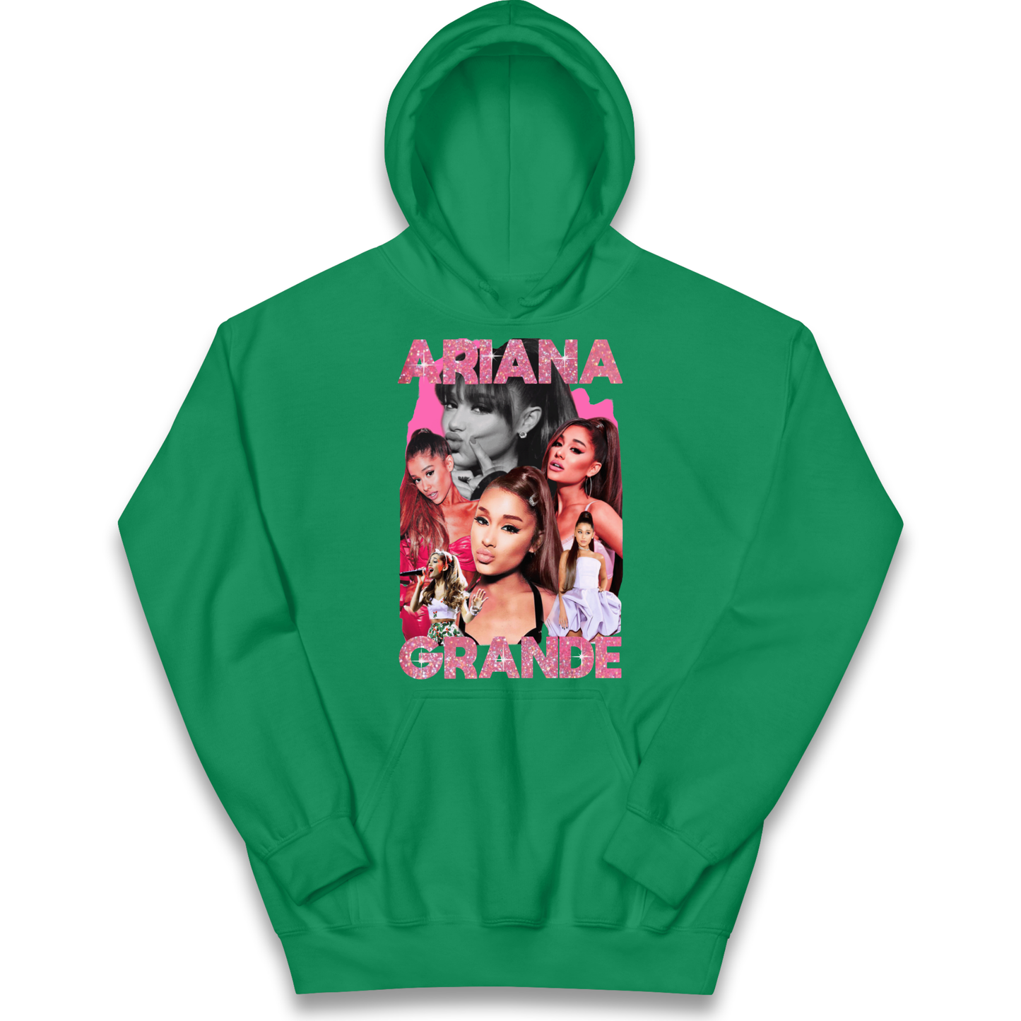 Ariana Grande Pink Sparkle Bootleg Kids Hoodie