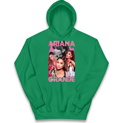 Ariana Grande Pink Sparkle Bootleg Kids Hoodie