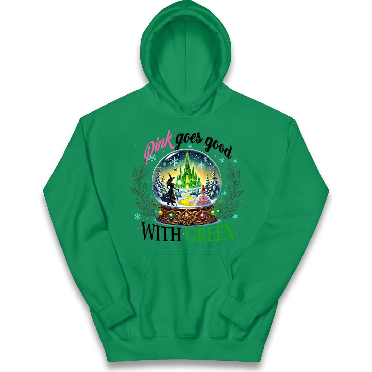 Wicked Pink Goes Good With Green Kids Hoodie