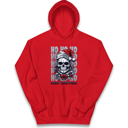 HO HO HO Santa Skelington Christmas kids hoodie