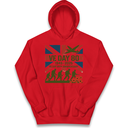 VE Day 80th Anniversary 1945 2025 kids hoodie