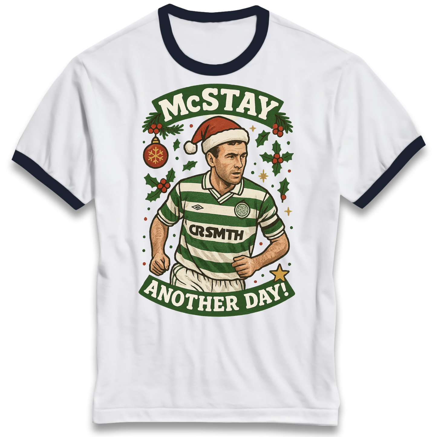 Paul McStay Celtic Christmas Ringer T Shirt