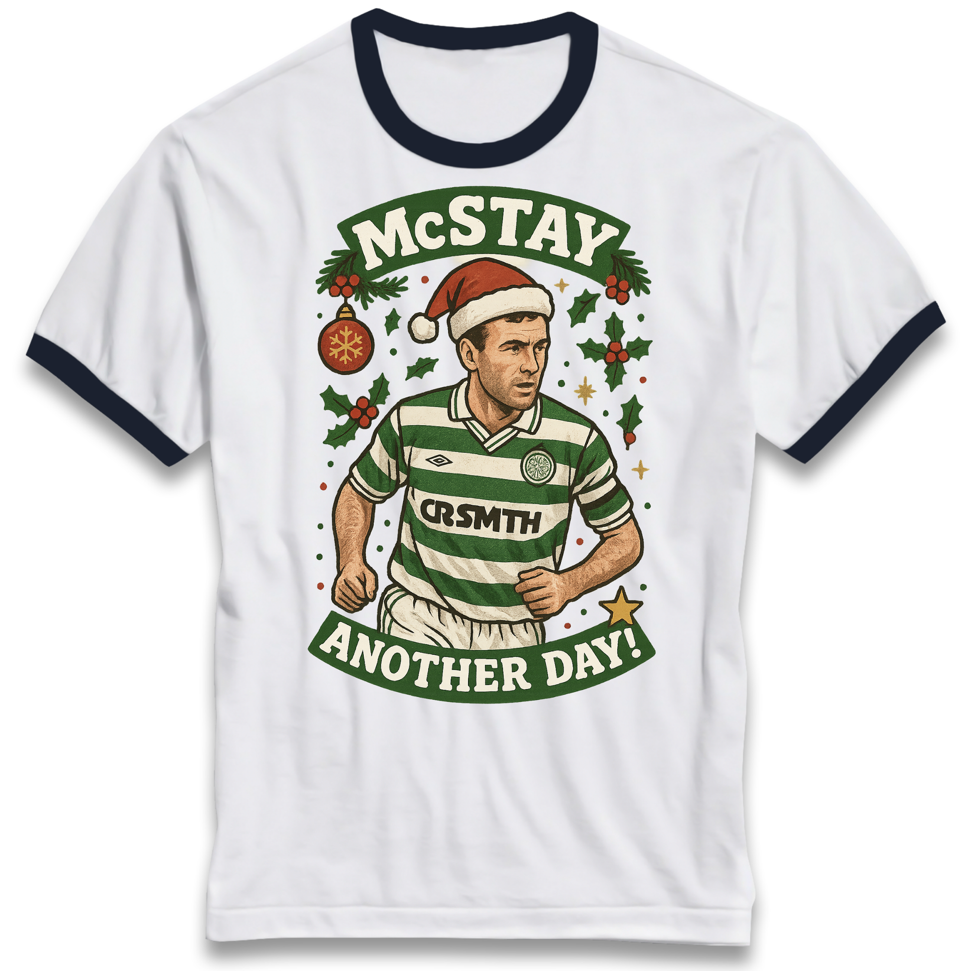 Paul McStay Celtic Christmas Ringer T Shirt