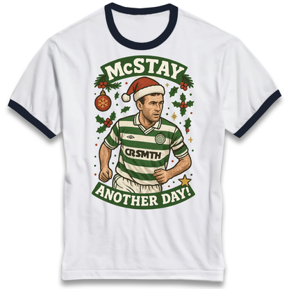 Paul McStay Celtic Christmas Ringer T Shirt