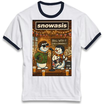 Snowasis Roll Christmas Ringer T Shirt