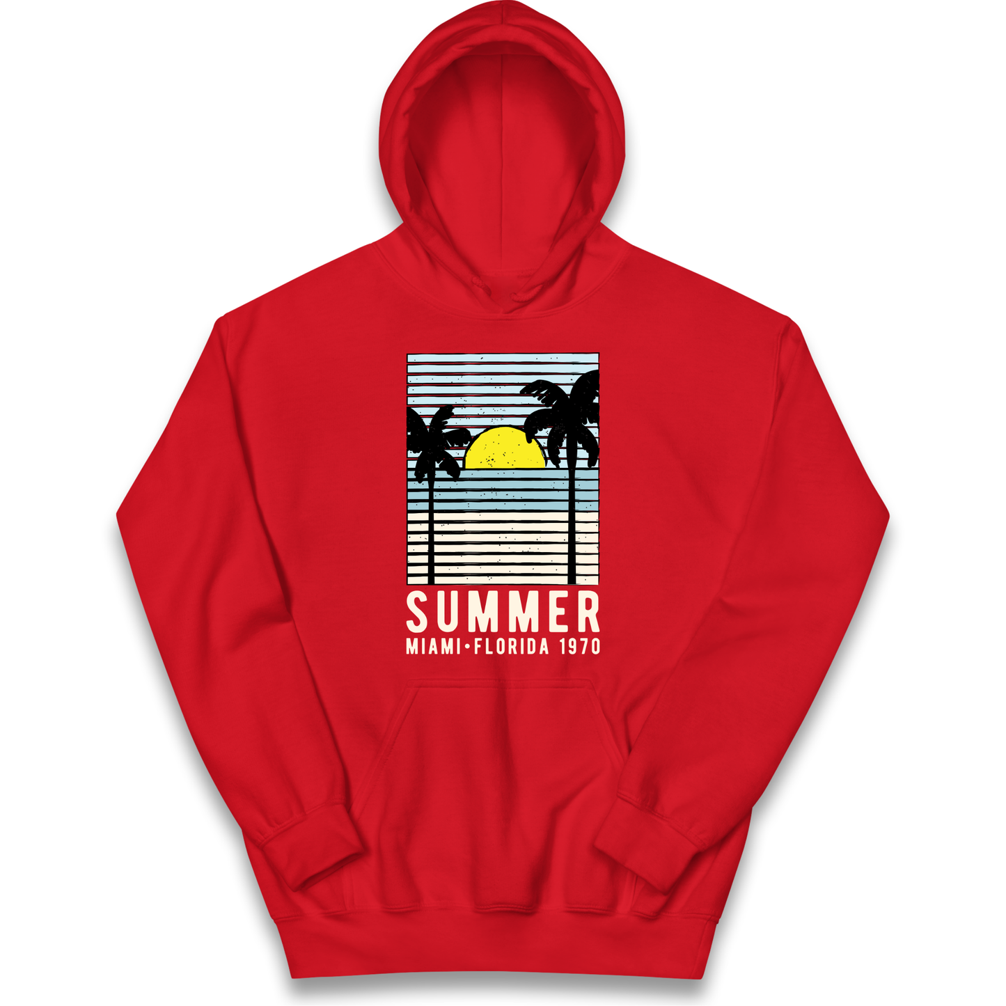 Summer Miami Florida 1970 kids hoodie