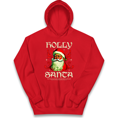 Holly Santa Christmas kids hoodie