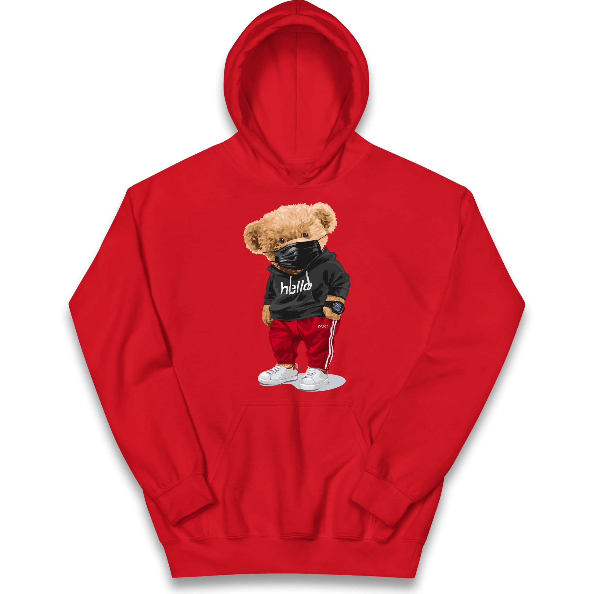 Teddy Bear Hello Streetwear kids hoodie
