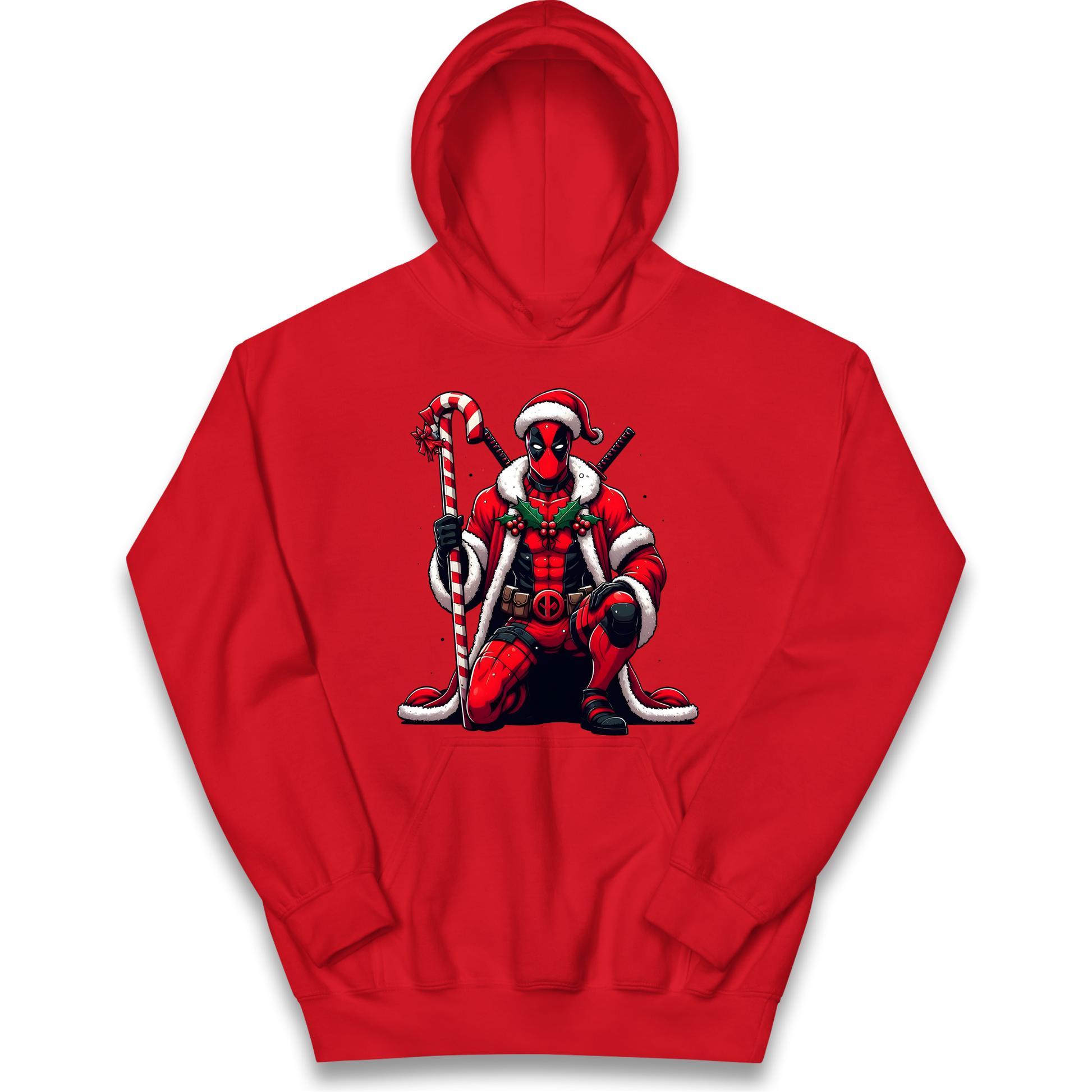 DeadPool Candy Cane Santa kids hoodie