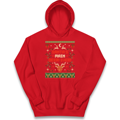 Santas Main Deer iver Christmas kids hoodie