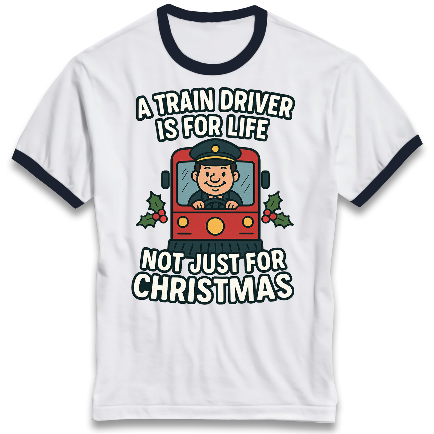 Train Driver Christmas Ringer T Shirt