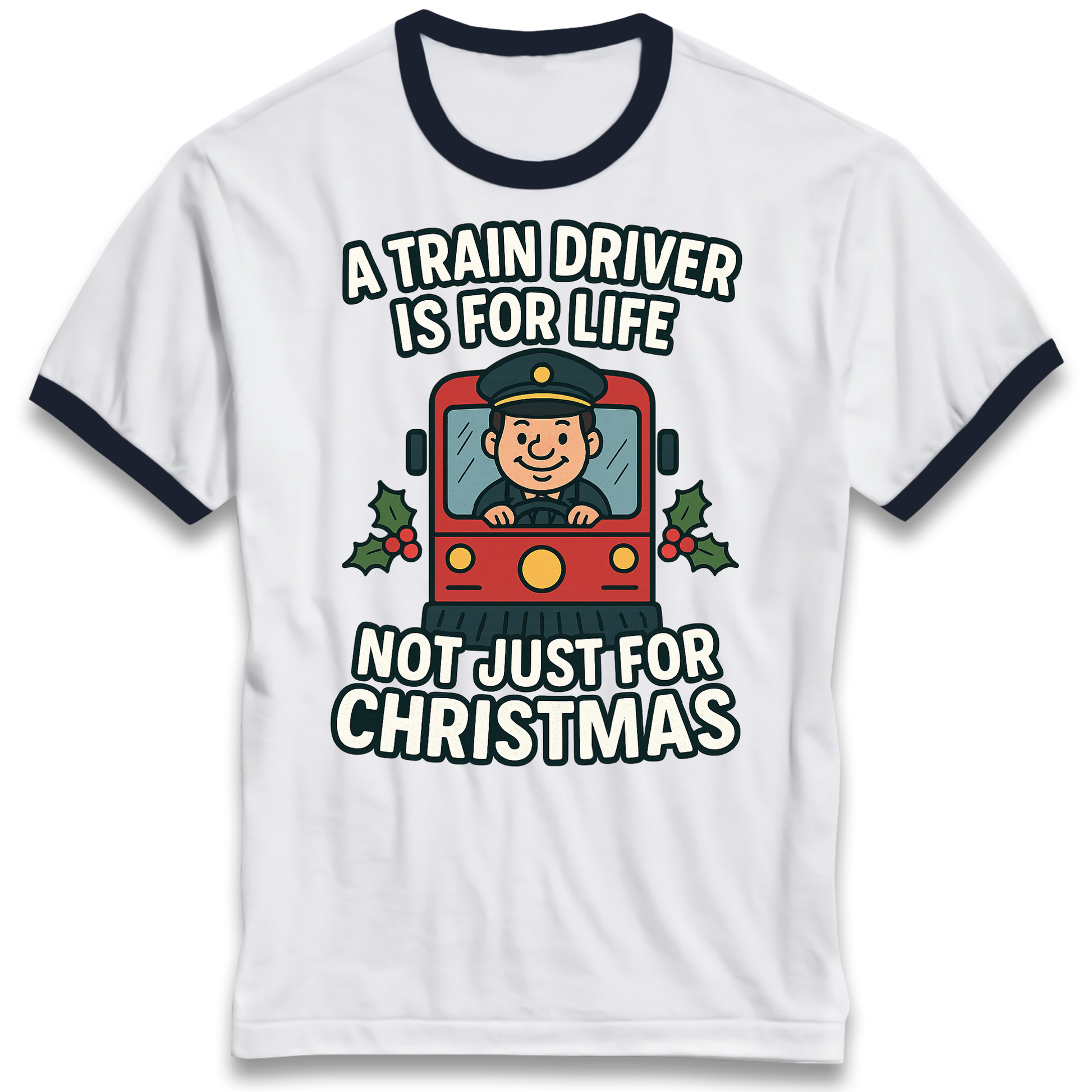 Train Driver Christmas Ringer T Shirt