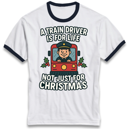 Train Driver Christmas Ringer T Shirt