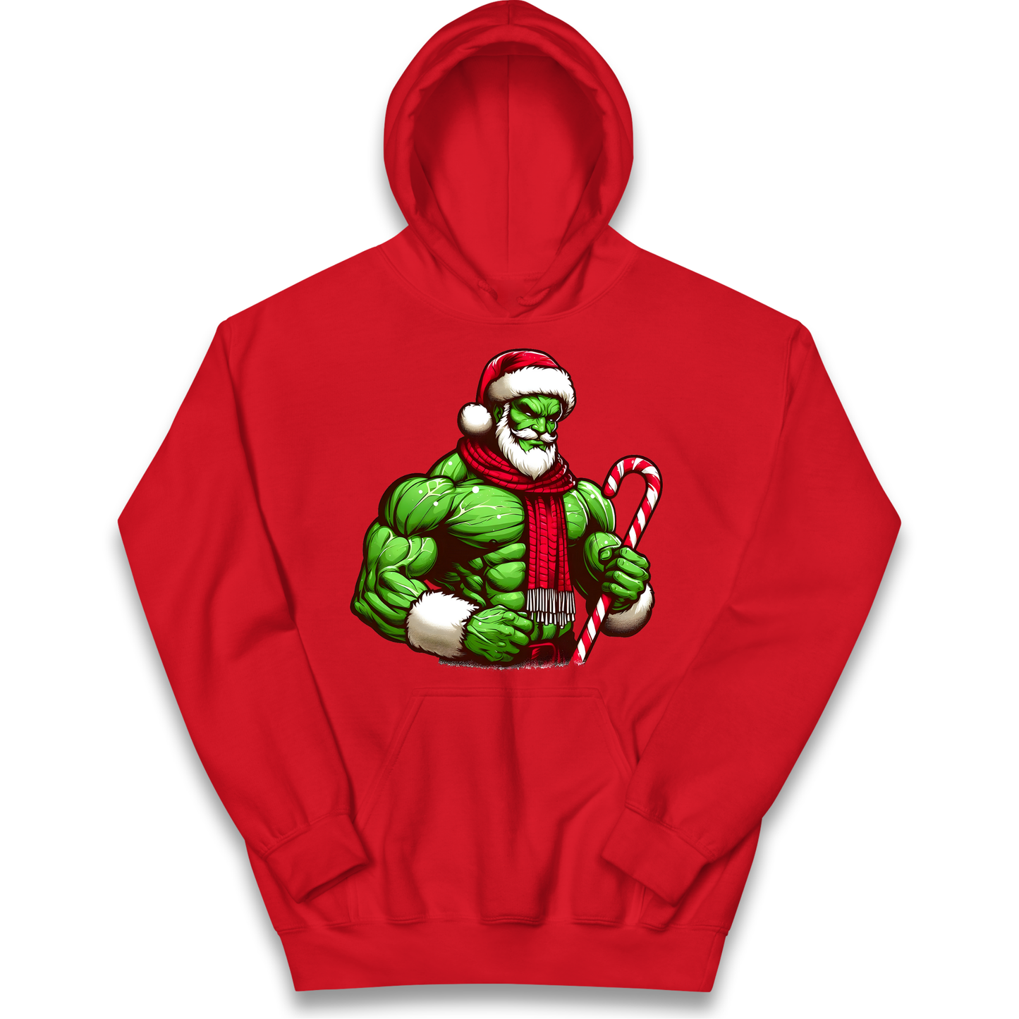 The Hulk Candy Cane Santa kids hoodie