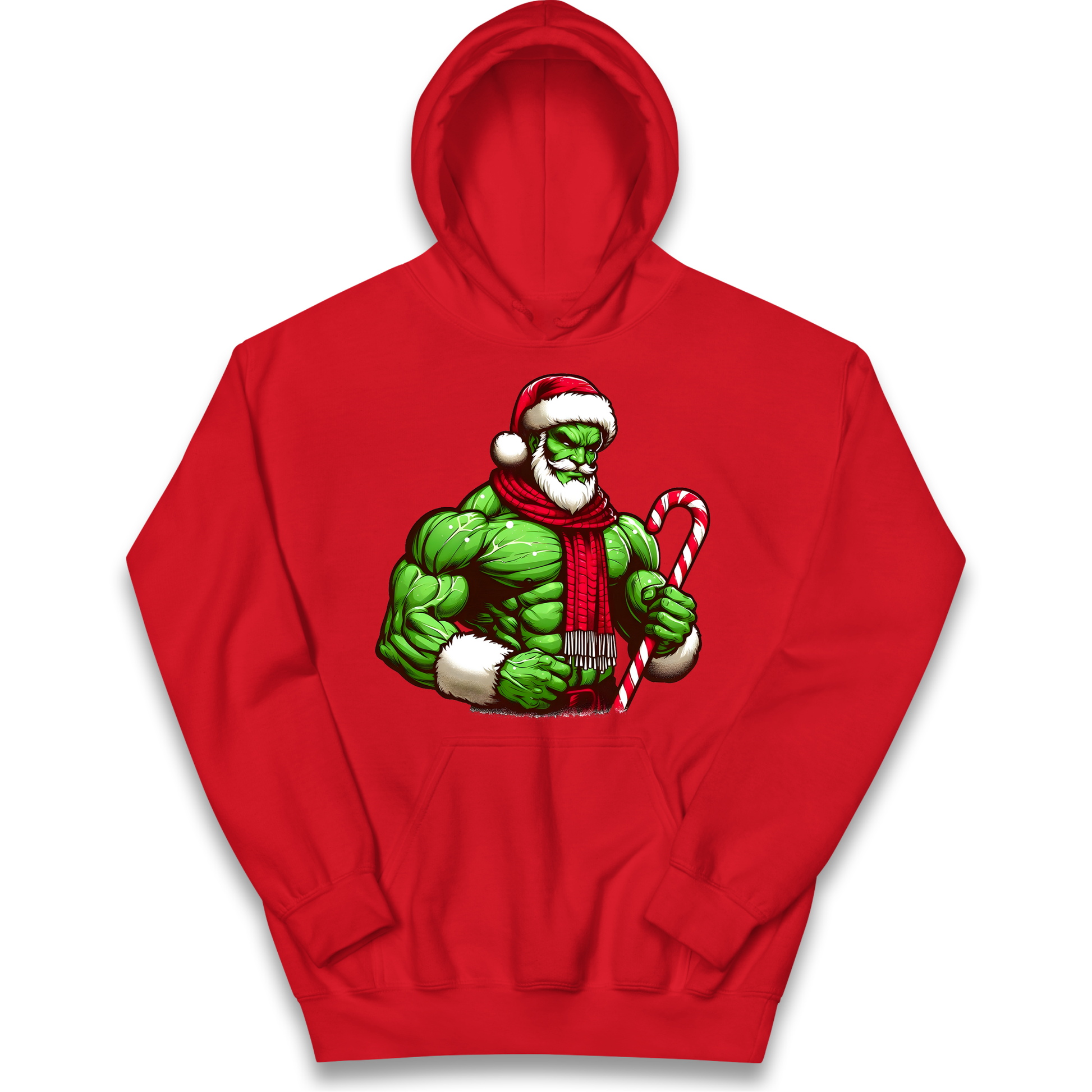 The Hulk Candy Cane Santa kids hoodie