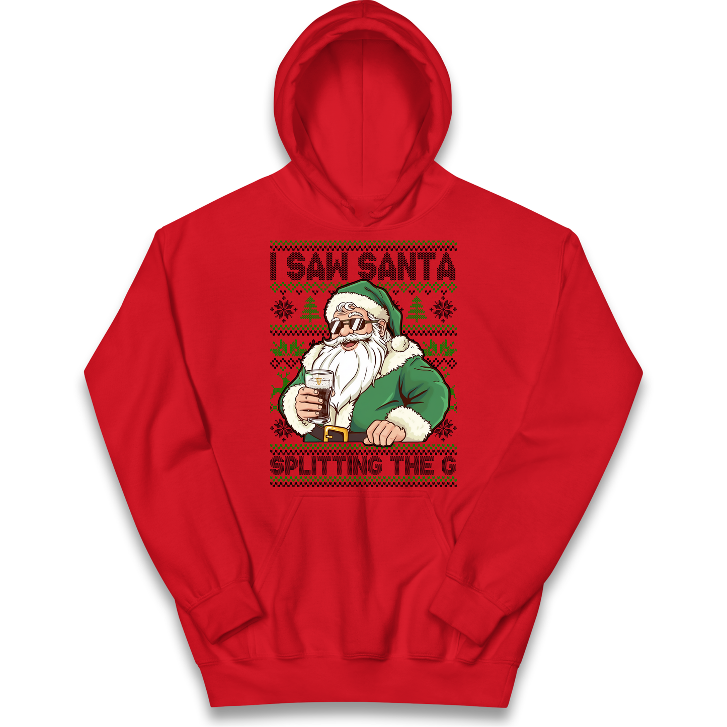 Santa Splitting The G Kids Hoodie