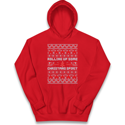 Rolling up Some Christmas Spirit kids hoodie