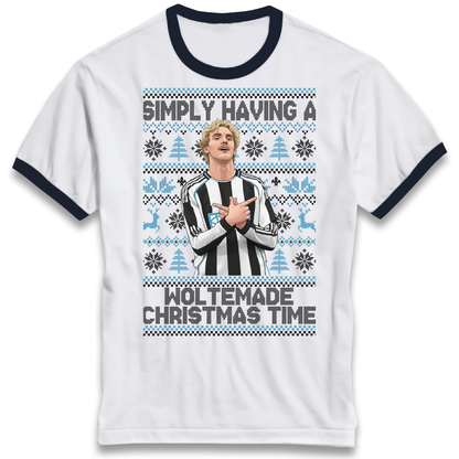 Newcastle united Christmas Ringer T Shirt
