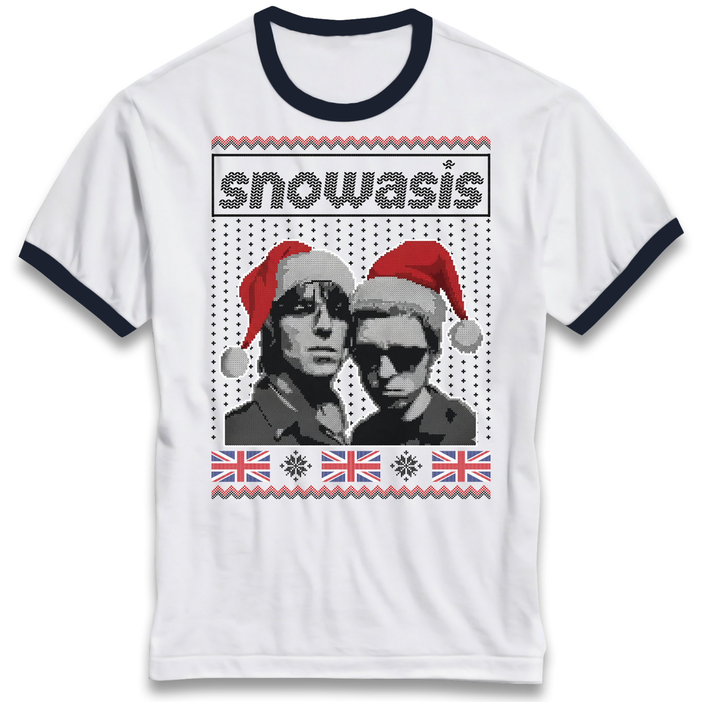 Snowasis Union Jack Christmas Ringer T Shirt