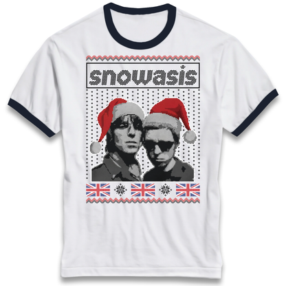 Snowasis Union Jack Christmas Ringer T Shirt