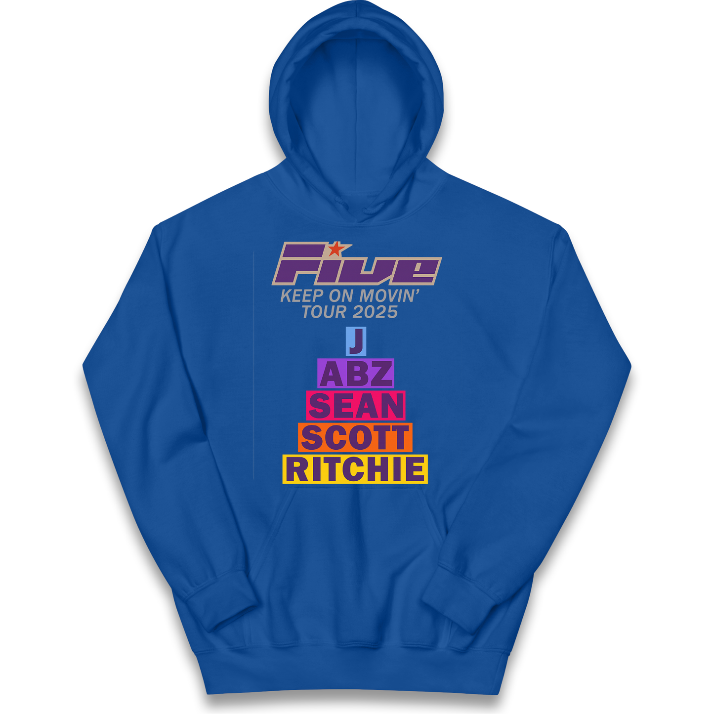 Five Keep On Movin' Tour 2025 kids hoodie