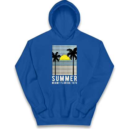 Summer Miami Florida 1970 kids hoodie