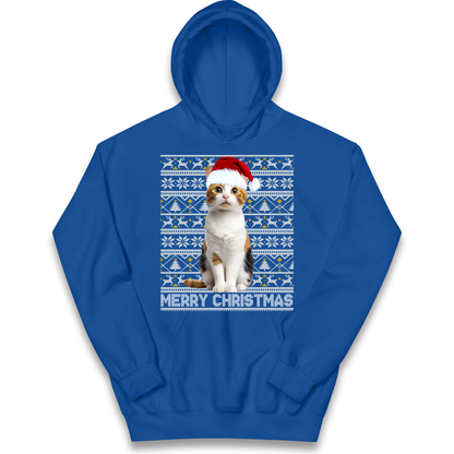 Merry Christmas Cat kids hoodie